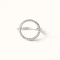 Circular Clear Stone Open-Hoop Stud Earrings In Three Metal Tones view 5