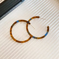 Slim Resin Hoop Earrings In Three Multicolor Patterns view 6
