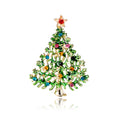 Green Gold Tone Christmas Tree Enamel Metal Brooch Pin view 6