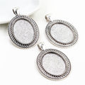 Oval Metal Pendant Tray Settings in Two Antique Finishes view 3
