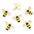 Striped Enamel Bee Pendants with Crystal Wings in Five Colorways view 7