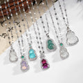 Mini Gourd Pendant Necklaces Silver Tone 7 Stone Colors view 1