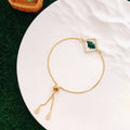 Gold Geometric Green Leaf Resin Adjustable Bracelets 10 Styles view 11