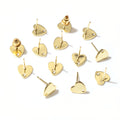 Heart Shaped Stainless Steel Earring Posts in Three Finishes view 7