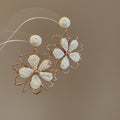 Woven Flower Stud Earrings in Six Color Combinations view 2