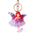 Crystal Flower Fairy Doll Keychains in Purple and Pink Options view 5