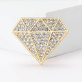 Rhinestone Diamond Shape Brooch Decorative Metal Pin For Jackets And Lapels view 2