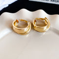 Double Layer Rounded Hoop Earrings In Gold And Silver Tone view 6