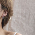 White Teddy Bear And Black Bow Stud Earrings For Women view 2