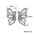 Silver Tone Open Butterfly Crystal Ear Clips Fashion Jewelry view 5