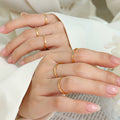 Gold Thin Band Ring Multicolor Zircon Stackable Style view 4