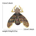 Enamel Insect Brooch Rhinestone Head Three Color Wings view 6