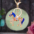 Crystal Horse Keychains with Faux Fur Pompoms in Twenty Two Options view 7