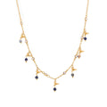 Gold Bird Charm Necklace Stones Or Pearls And Pearl Hoops view 5