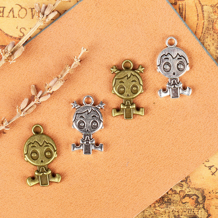 23x13mm Cartoon Couple Alloy Charm Pendant