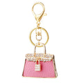 Jeweled Leather Handbag Keychains in Five Colors with Braided and Plain Loops view 5