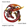 Coiled Dragon Brooch Purple Blue Red or Green Enamel view 8