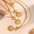 Sunburst Toggle Pendant Necklace in Two Designs and Two Tones view 2