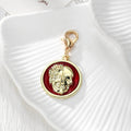 Gold Tone Red or Black Skull Portrait Disc Lobster-Clasp Charms view 6
