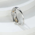 Two Tone Mom Heart Clear Zircon Band Ring Metal Alloy view 3