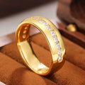 Gold Marquise CZ Women's Three-Piece Set Mens Band Rings view 7