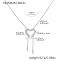 Heart Slider Lariat Necklace in Gold and Silver Tone view 7