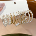 Gold Hoop Earrings Wrapped With Pearls And Irregular Beads view 6
