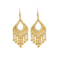 Silver Rose Gold and Gold Filigree Teardrop Hook Earrings view 5