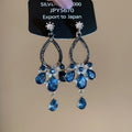 Mixed Crystal Floral and Chandelier Stud Earrings With Metal Details view 2