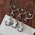 Flocked Penguin Heart-Clasp Charms in Three Distinct Poses view 4
