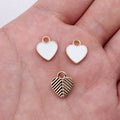 Gold Tone Enamel Heart Charms in Seven Solid Colors view 12