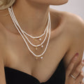 Shell Pearl Choker Necklace Gold Zircon Pendant Drop Styles view 4
