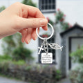 Silver-Tone Metal Cross, Jesus Fish And Message Tag Keychain view 3
