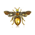 Jeweled Bee Brooch in Detailed Metal and Crystal Design view 1