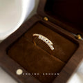 Gold Tone Open Crossover Pearl And Clear Stone Adjustable Ring view 4