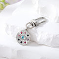 Gold and Silver Tone Crystal Round Evil Eye Clip Keychains in Six Designs view 5