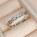 Silver Open Chain Link Adjustable Couple Finger Rings view 6