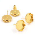 Scalloped Round Stud Earring Tray Settings in Mixed Finishes view 2