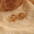 Red and Apricot Gold Flake Look Round Stud Earrings view 9