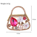 Red Gold Tone Handbag Metal Brooch Pin for Jackets and Lapels view 2