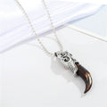 Silver Tone Faux Tusk Pendant Necklaces in Three Gothic Designs view 2