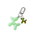 Flocked Balloon Dog Glow Keychains Six Pastel Colors view 5