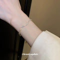 Gold Tone Adjustable Slider Bracelet In Round Or Wavy Crystal Rows view 4