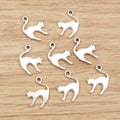 Stretching Cat Charms in Antique Bronze and Silver view 7