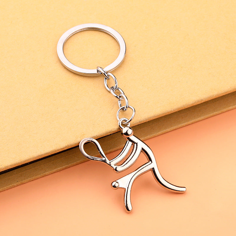 Sports Icon Metal Keychain for Cycling Running Basketball Gifts