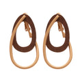 Layered Wood Teardrop Hoop Earrings Statement Jewelry Design view 5