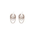 Silver Tone Crystal Chain Tassel Statement Stud Earrings view 5
