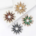 Layered Crystal Sunflower Brooch with Pearl Center view 3