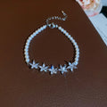 Silver Crystal Flower Pearl Star Swan Charm Bracelets Three Styles view 7