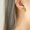 Gold White Earrings